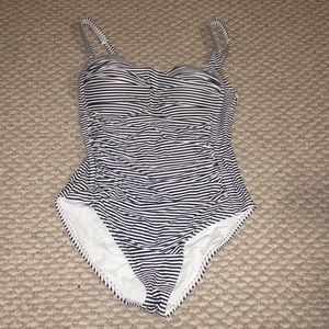 Navy and white one piece